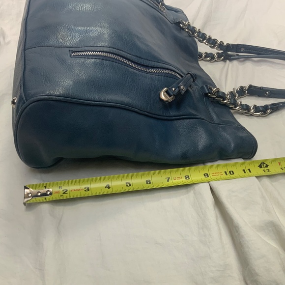 Blue Leather B.Makowsky Leather Shoulder Bag/Tote - Picture 3 of 10